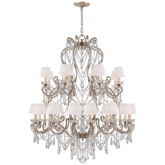 Adrianna Large Chandelier - Antique Silver Leaf