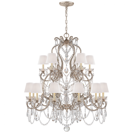 Adrianna Medium Chandelier - Antique Silver Leaf