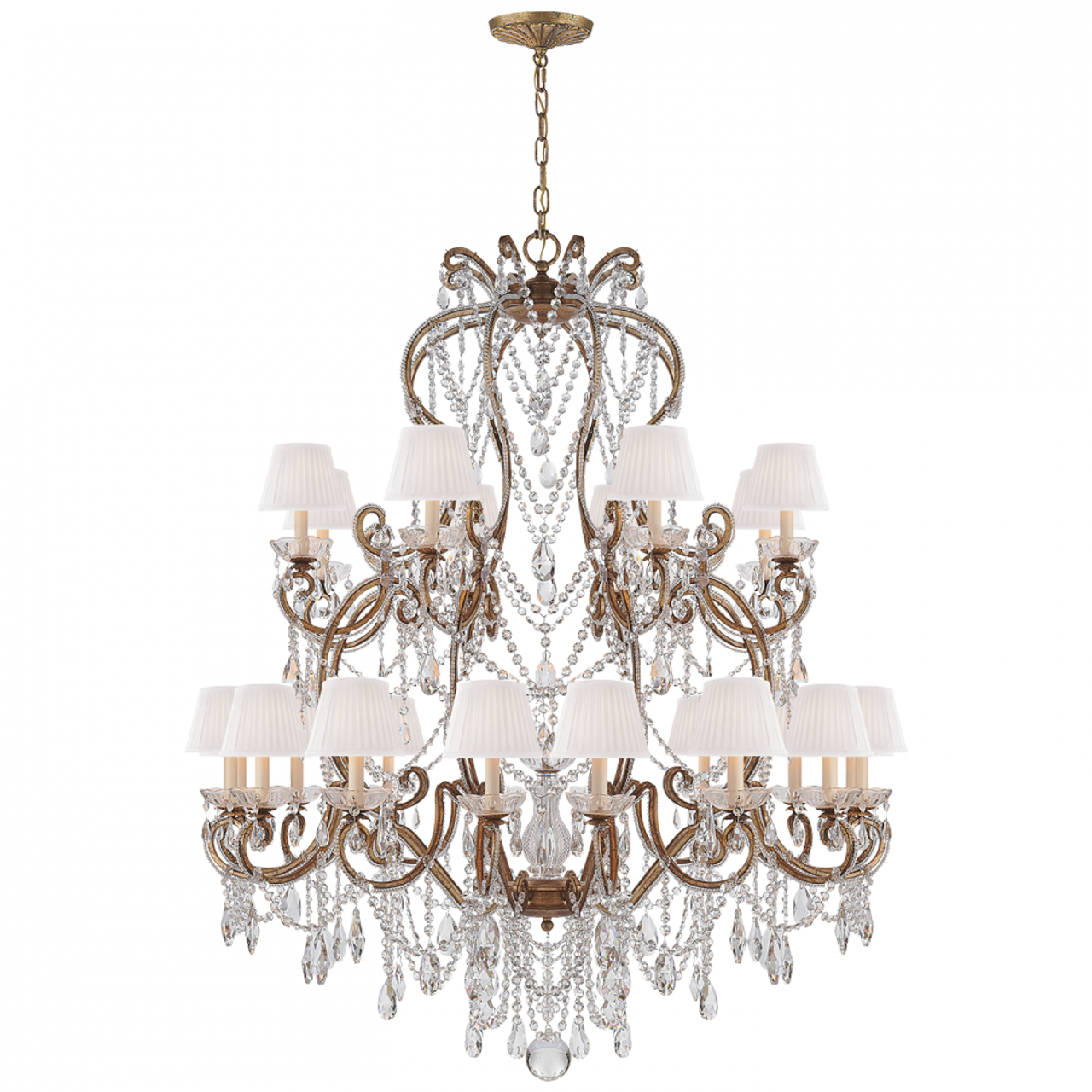 Adrianna Large Chandelier - Gilded Iron