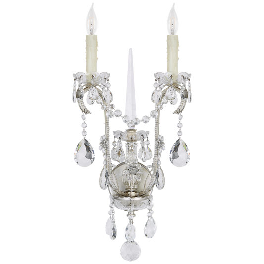 Alessandra Large Chandelier Sconce - Antique Silver Leaf