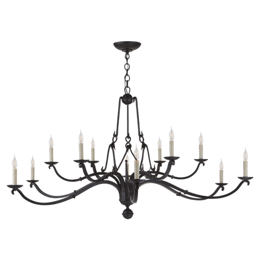 Allegra Large Two-Tiered Chandelier - Aged Iron