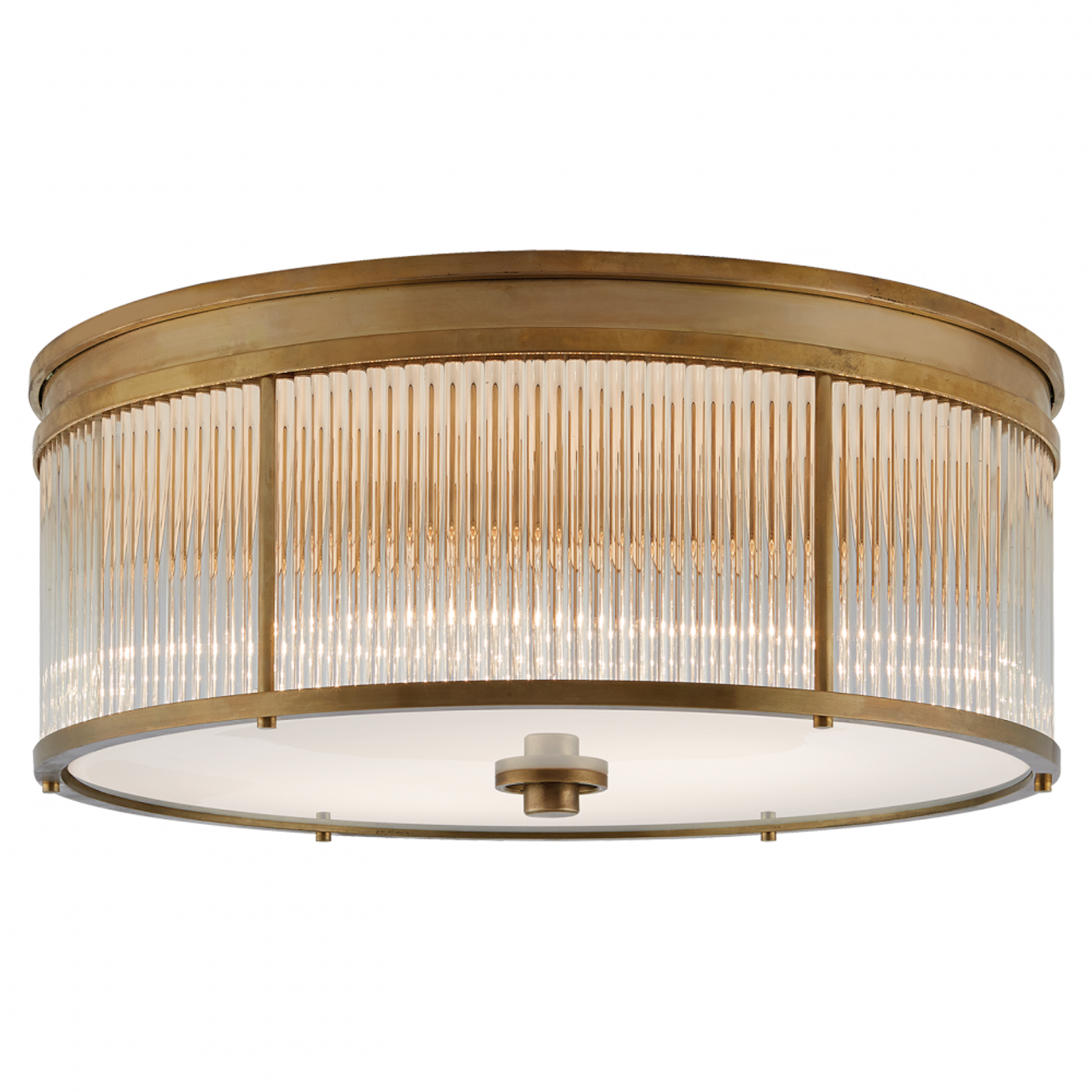 Allen Large Round Flush Mount - Natural Brass