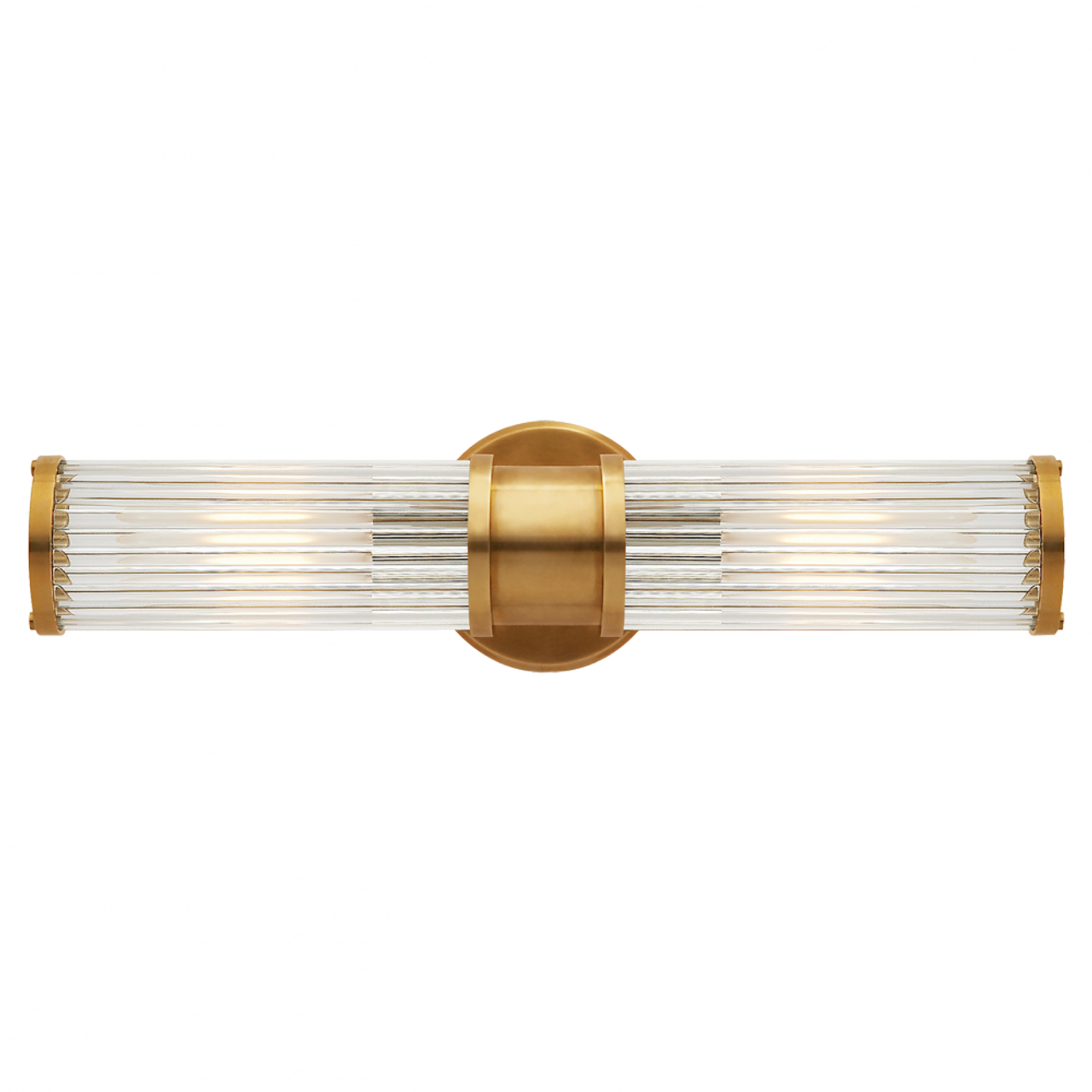 Allen Double Light Sconce - Natural Brass