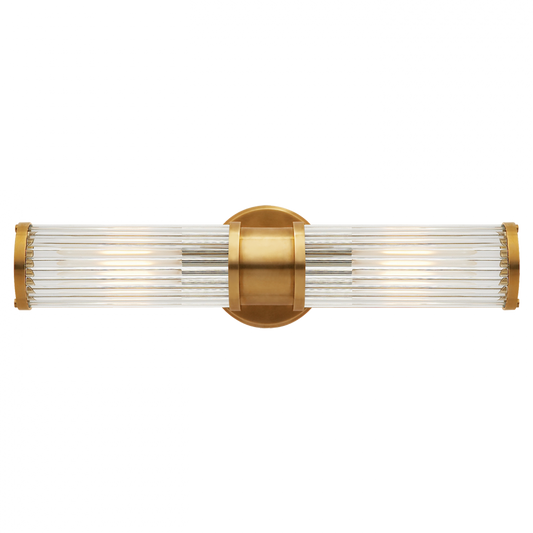 Allen Double Light Sconce - Natural Brass