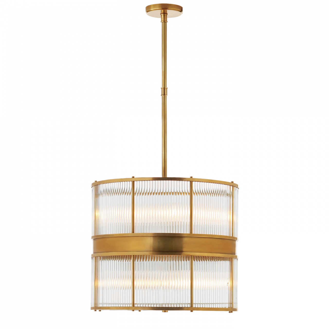 Allen Large Chandelier - Natural Brass