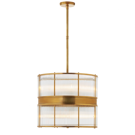 Allen Large Chandelier - Natural Brass