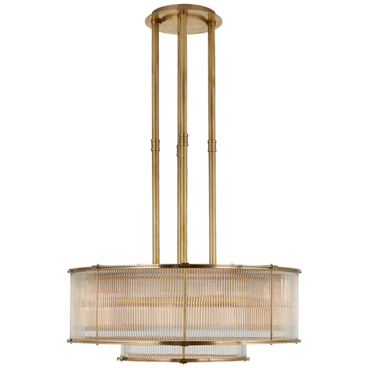 Allen Large Tiered Chandelier - Natural Brass