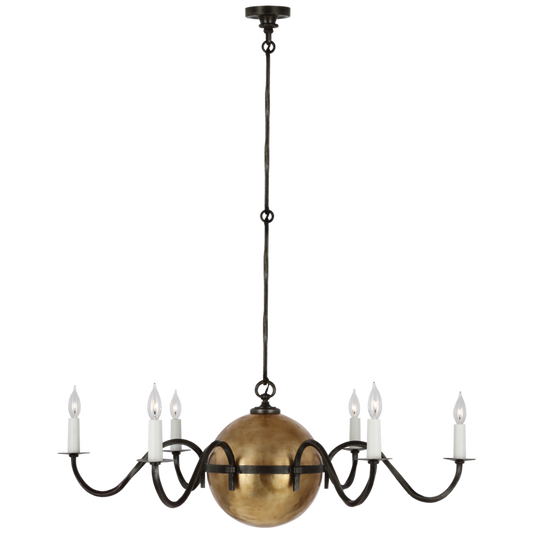 Ancram XL Chandelier - Natural Brass and Aged Iron