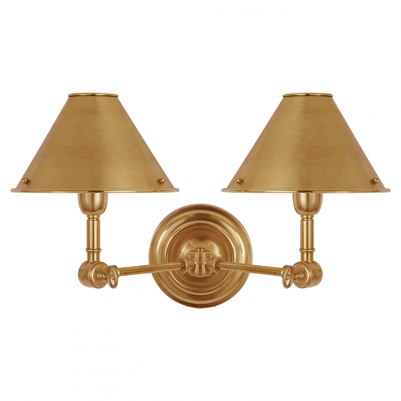 Anette Double Sconce - Natural Brass