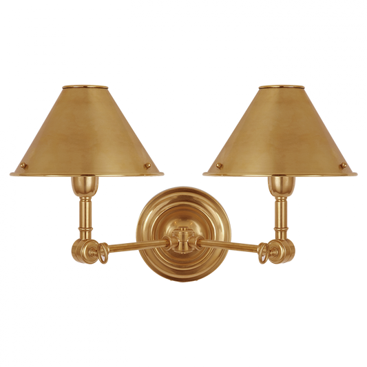 Anette Double Sconce - Natural Brass