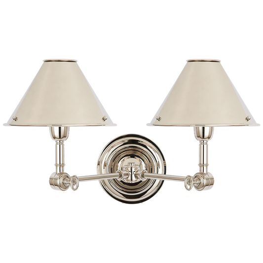 Anette Double Sconce - Polished Nickel