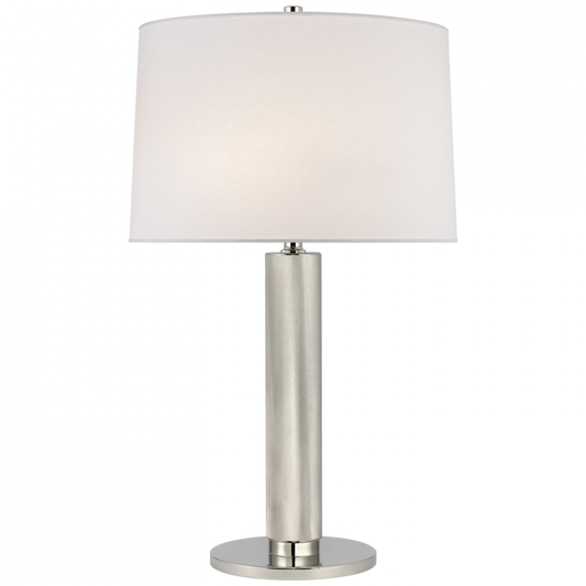 Barrett Medium Knurled Table Lamp - Polished Nickel