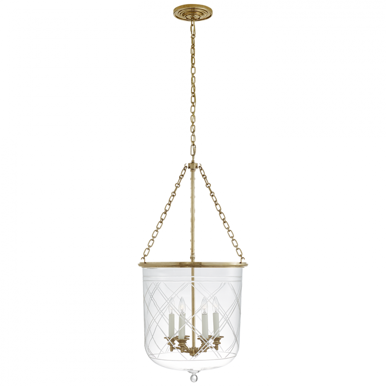 Cambridge Large Smoke Bell Lantern - Natural Brass