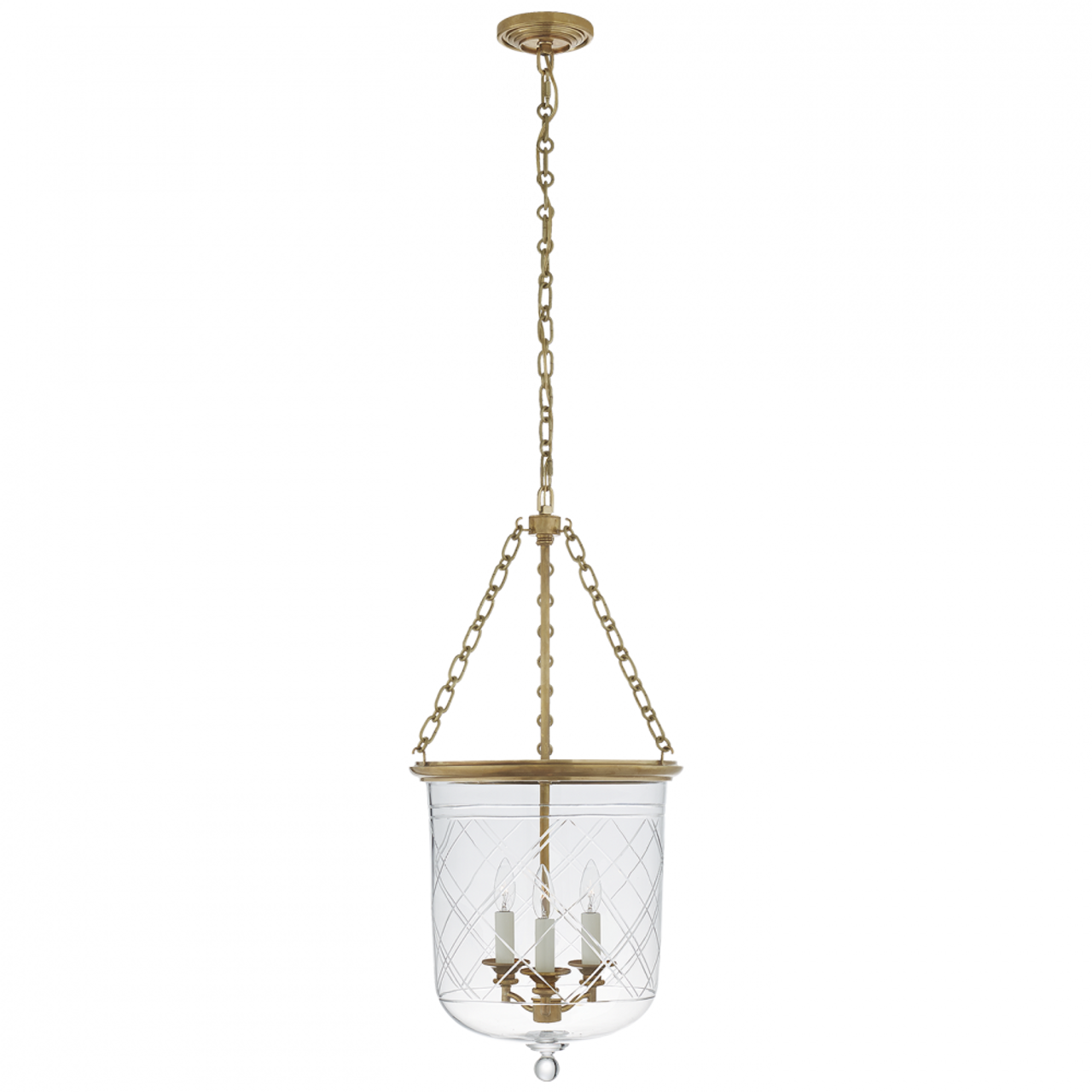 Cambridge Medium Smoke Bell Lantern - Natural Brass