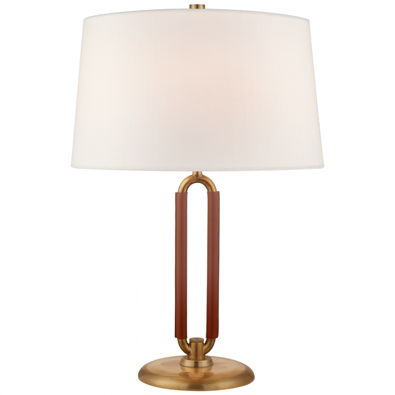 Cody Medium Table Lamp - Natural Brass and Saddle Leather