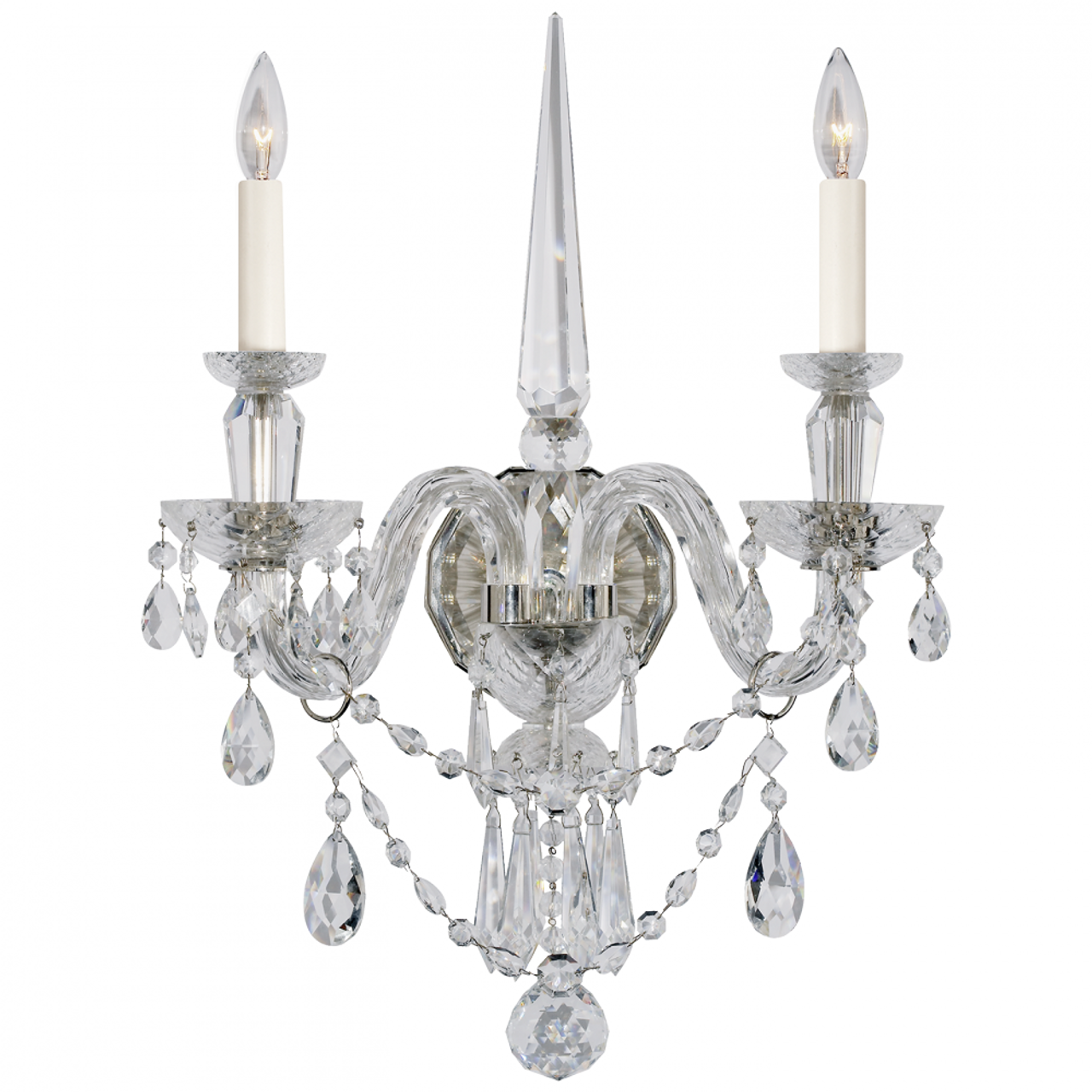 Daniela Medium Double Sconce - Crystal