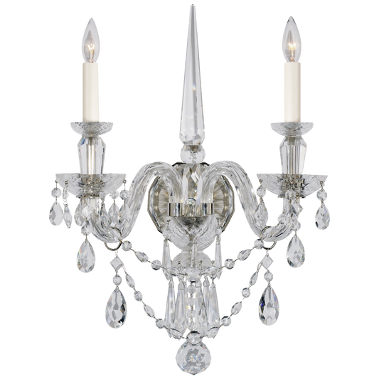 Daniela Medium Double Sconce - Crystal