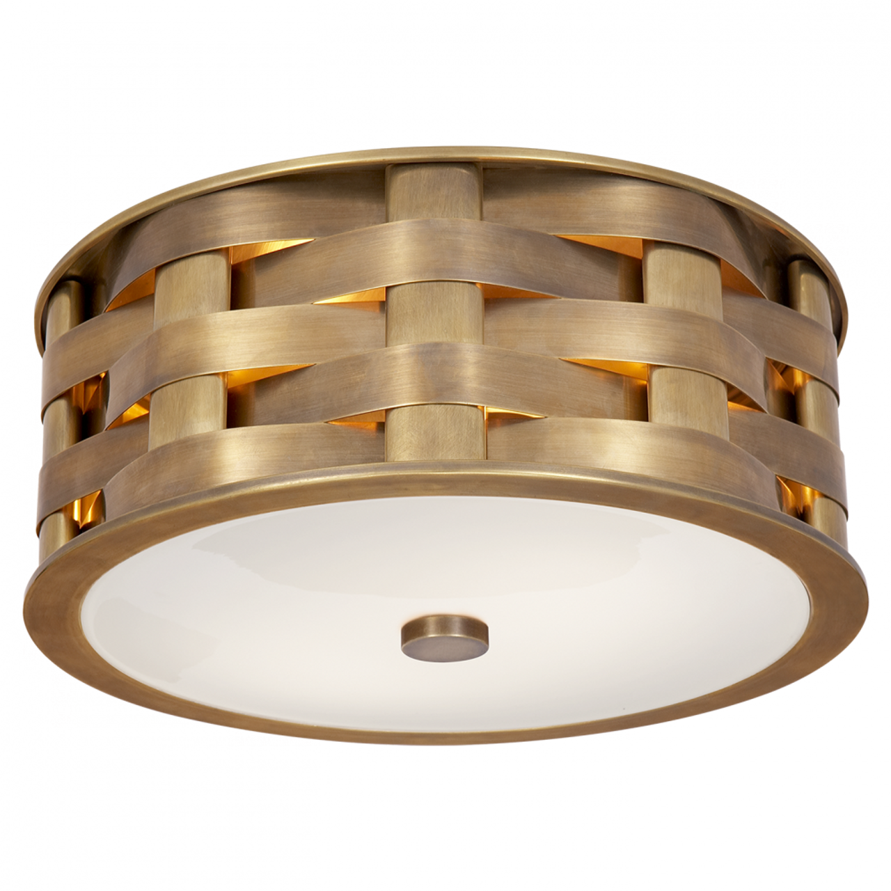 Ella Woven Small Flush Mount - Natural Brass