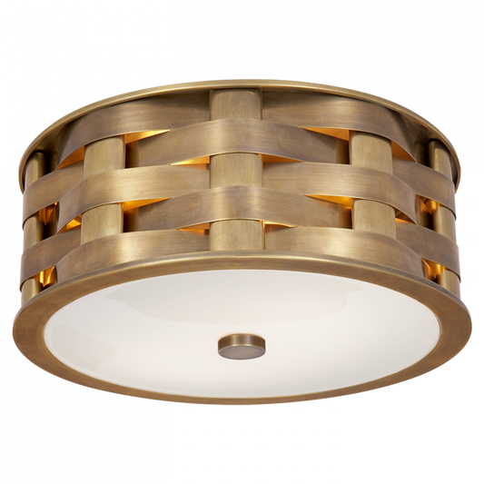 Ella Woven Small Flush Mount - Natural Brass