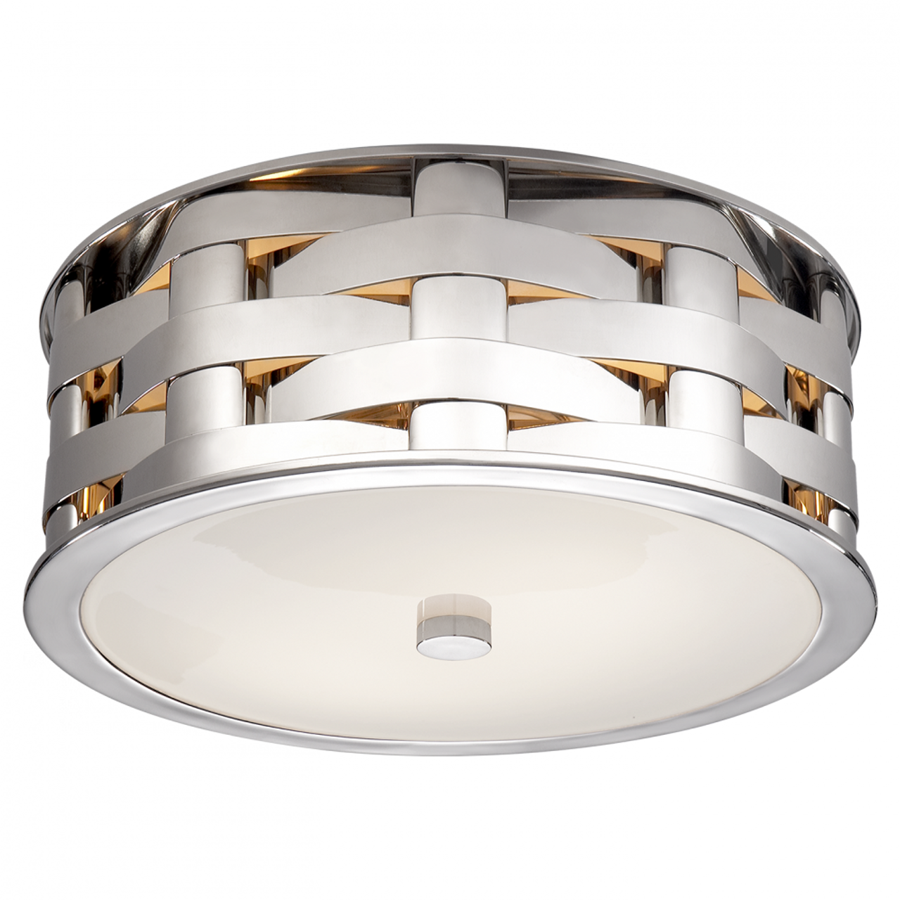 Ella Woven Small Flush Mount - Polished Nickel