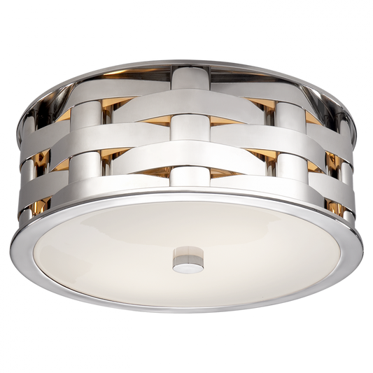 Ella Woven Small Flush Mount - Polished Nickel