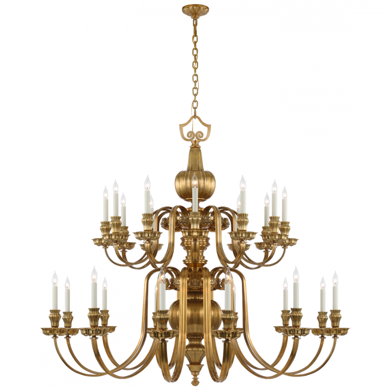 Falaise Grande Two Tier Chandelier - Natural Brass