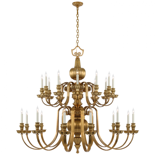 Falaise Grande Two Tier Chandelier - Natural Brass