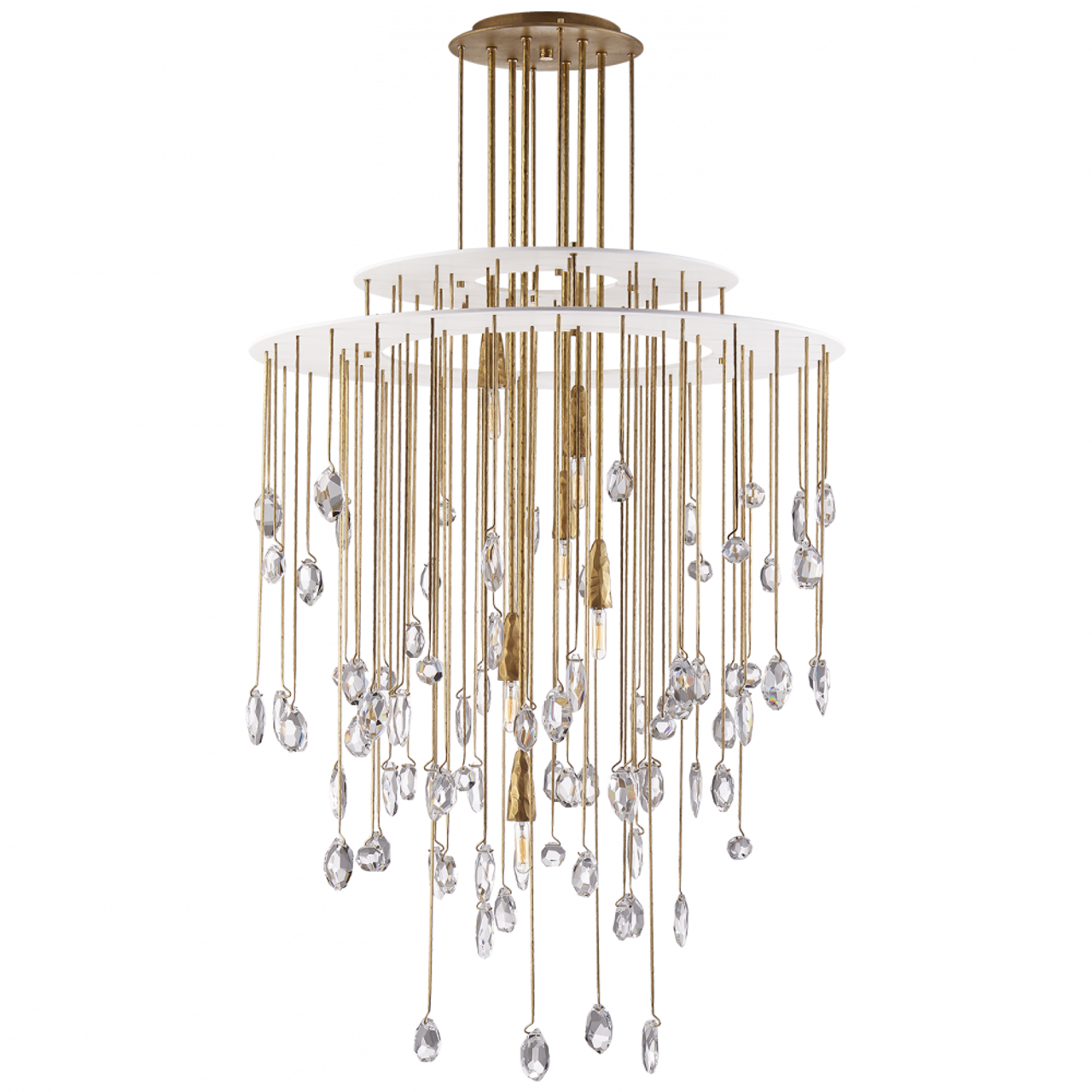 Hailee Medium Sculpted Chandelier - Natural Brass and Plaster White