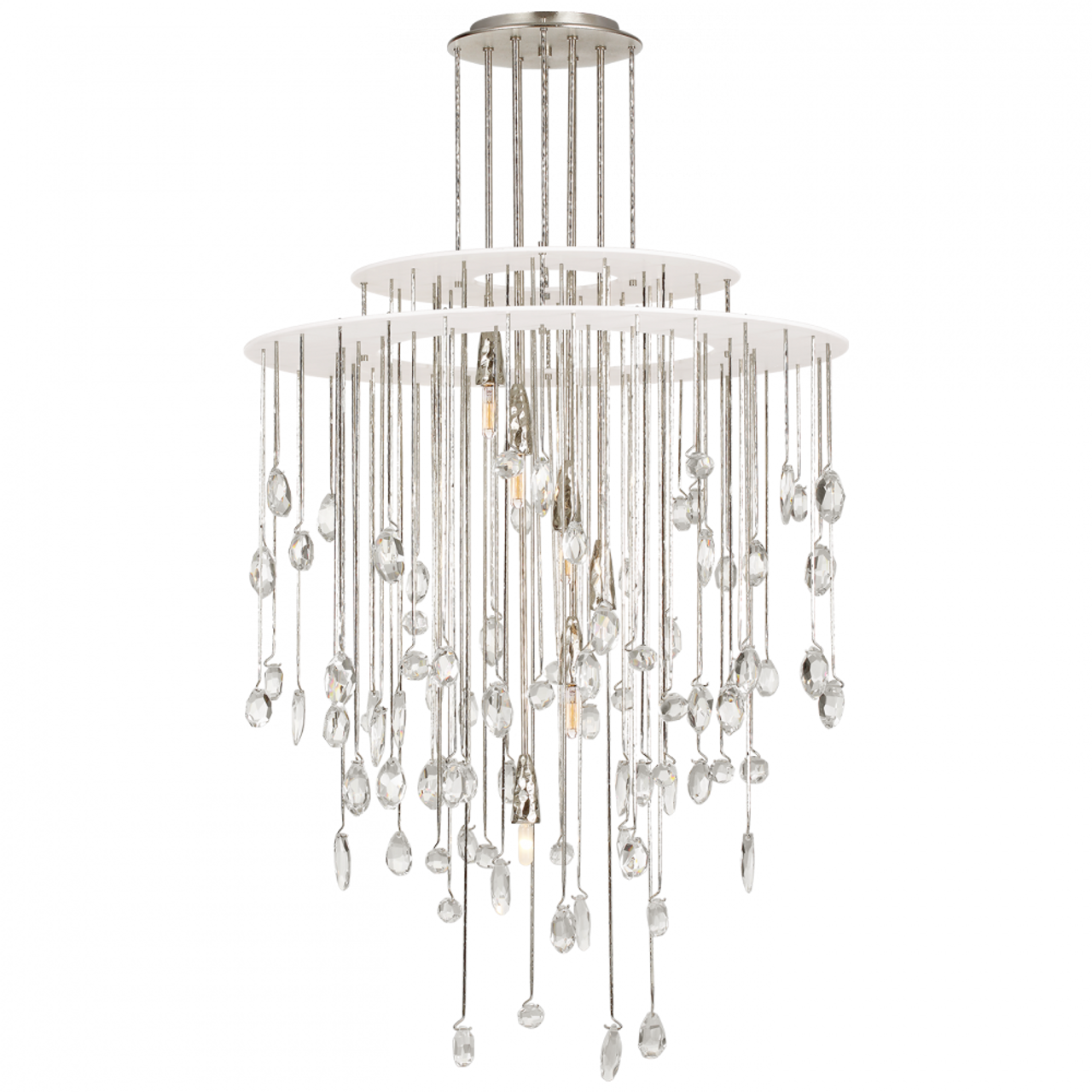 Hailee Medium Sculpted Chandelier - Polished Nickel and Plaster White