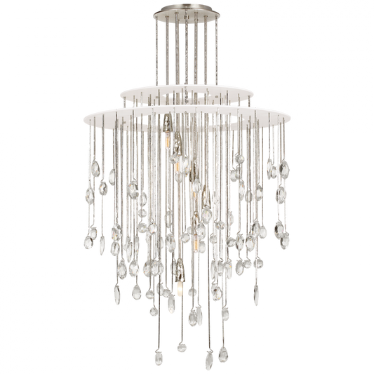 Hailee Medium Sculpted Chandelier - Polished Nickel and Plaster White