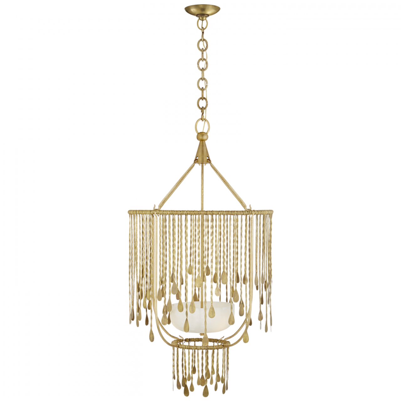 Kayla Medium Sculpted Chandelier - Natural Brass