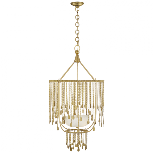 Kayla Medium Sculpted Chandelier - Natural Brass