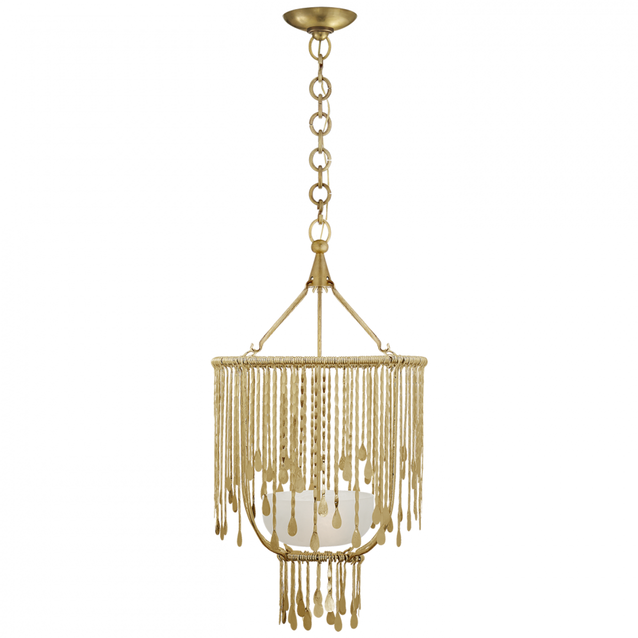 Kayla Small Sculpted Chandelier - Natural Brass