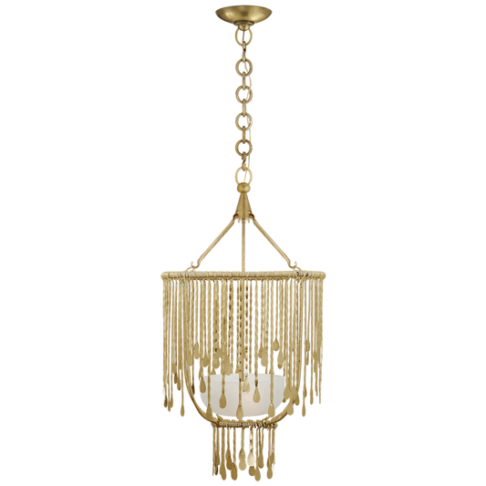 Kayla Small Sculpted Chandelier - Natural Brass