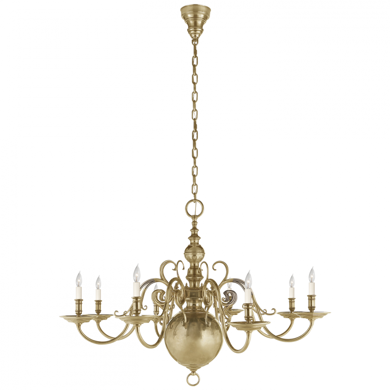 Lillianne Single Tier Chandelier - Natural Brass