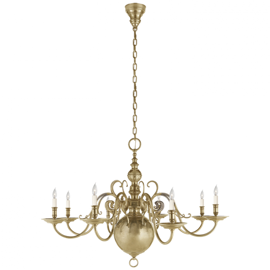 Lillianne Single Tier Chandelier - Natural Brass