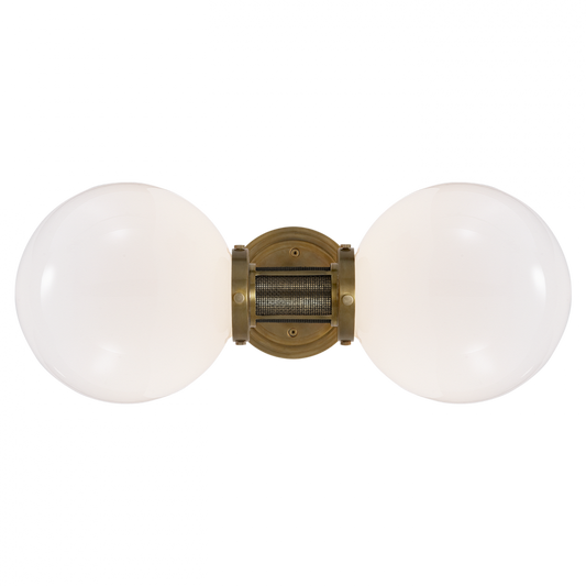 McCarren Double Sconce - Natural Brass