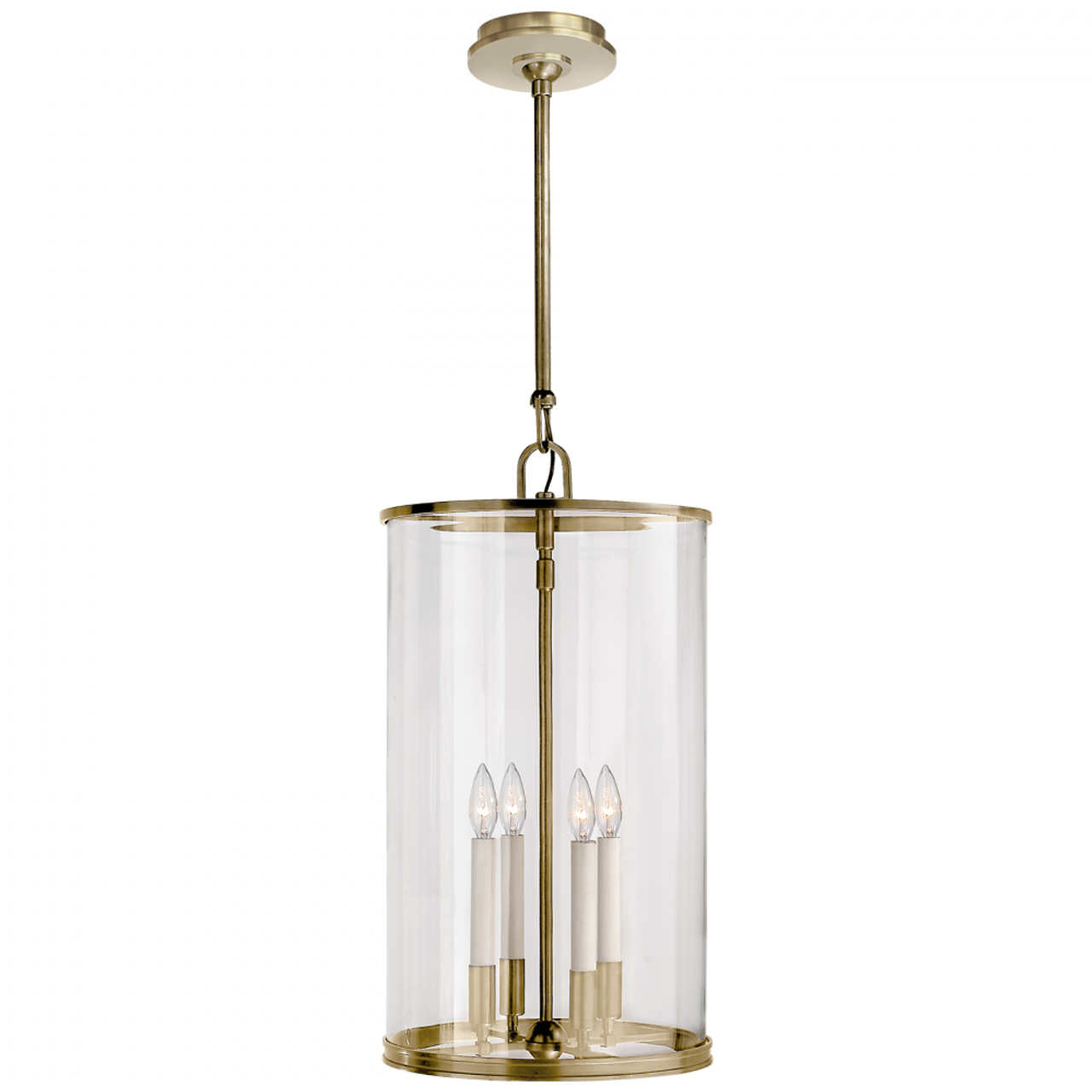 Modern Large Lantern - Natural Brass