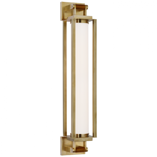 Northport 24" Linear Sconce - Natural Brass and Teak