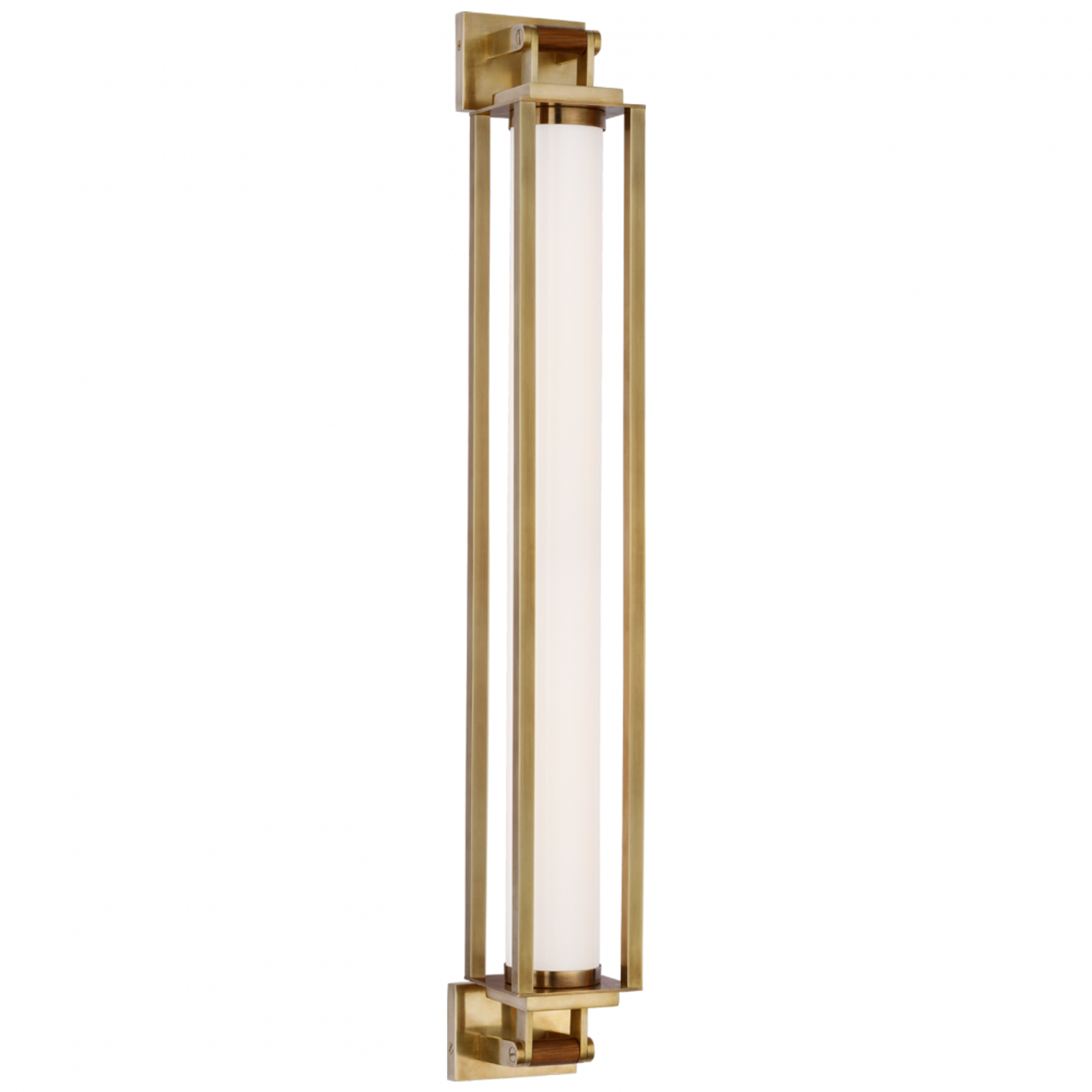 Northport 32" Linear Sconce - Natural Brass and Teak