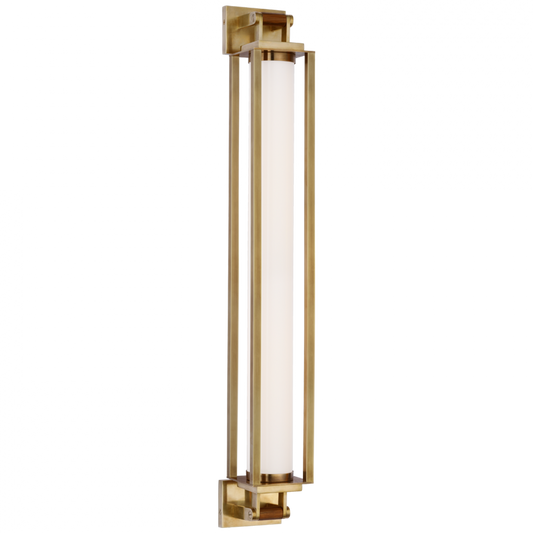 Northport 32" Linear Sconce - Natural Brass and Teak