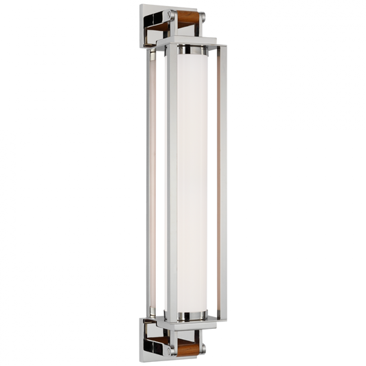 Northport 24" Linear Sconce - Polished Nickel and Teak