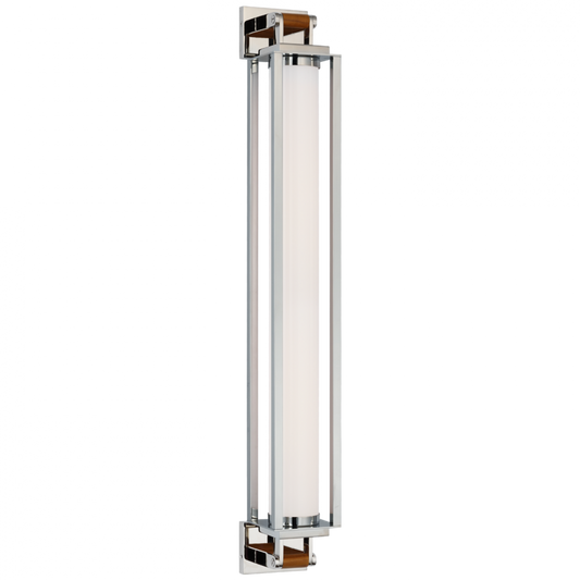 Northport 32" Linear Sconce - Polished Nickel and Teak