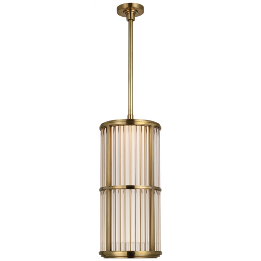 Perren 10" Pendant - Natural Brass and Glass Rods