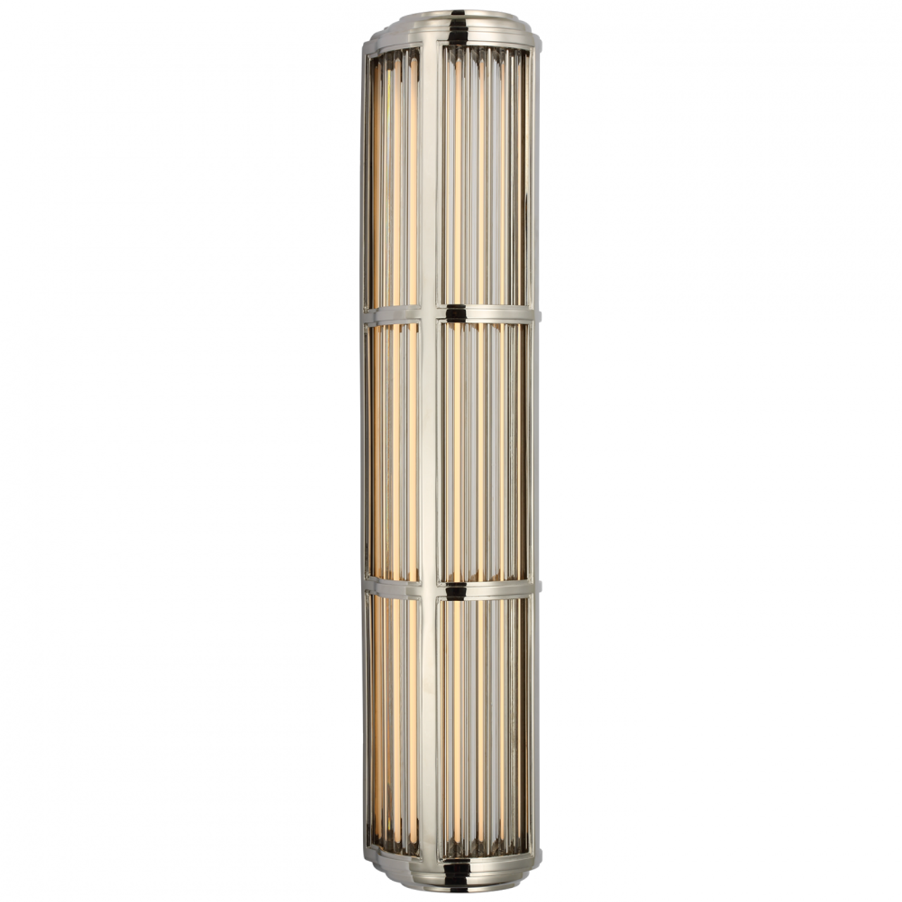 Perren Large Wall Sconce - Polished Nickel and Glass Rods