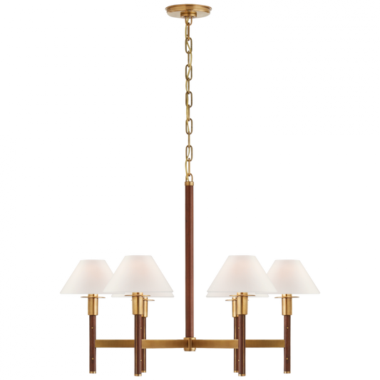 Radford Medium Chandelier - Natural Brass and Natural Rift Oak