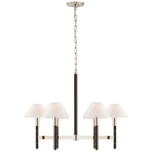 Radford Medium Chandelier - Polished Nickel and Black Ebony