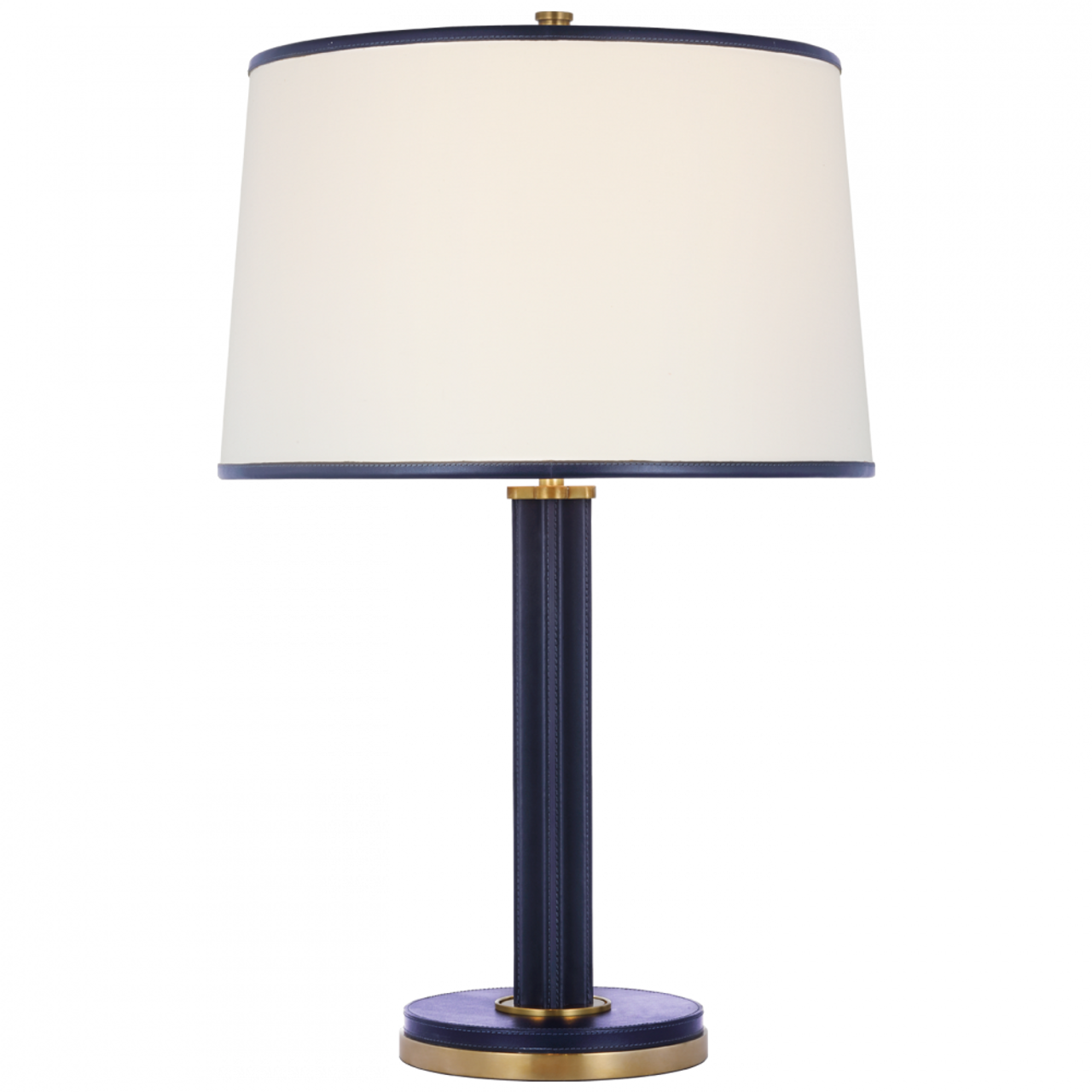 Riley Medium Table Lamp - Natural Brass and Navy