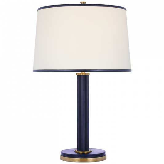 Riley Medium Table Lamp - Natural Brass and Navy