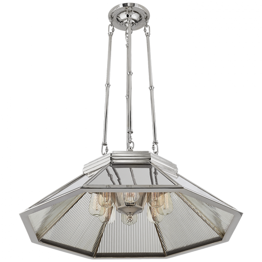 Rivington Medium Eight-Paneled Chandelier - Polished Nickel